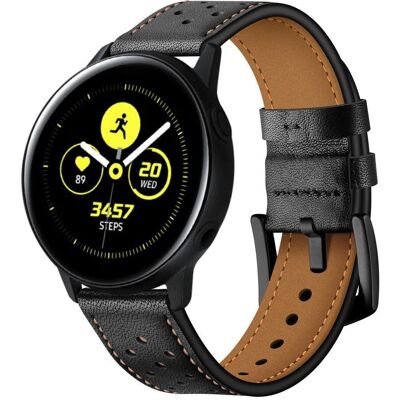 MOBILCOVERS.DK MOBILCOVERS.DK Læderrem til smartwatch (20mm) - Sort / Brun - Læderrem til smartwatch MOBILCOVERS.DK MOBILCOVERS.DK Læderrem til smartwatch (20mm) - Sort / Brun - Læderrem til smartwatch