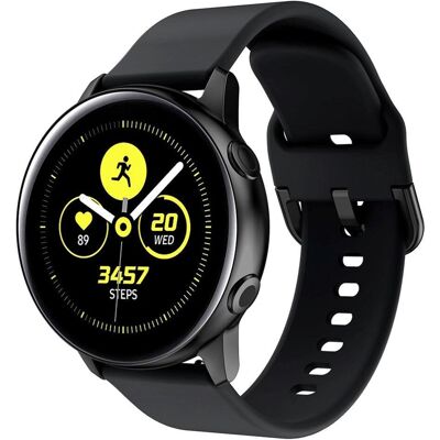 Incover Silikone Smartwatch Rem - Sort - Smartwatch Rem Incover Silikone Smartwatch Rem - Sort - Smartwatch Rem