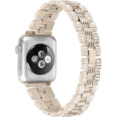Apple Watch Guld Metall Rhinestone Rem - Tilbehør Apple Watch Guld Metall Rhinestone Rem - Tilbehør