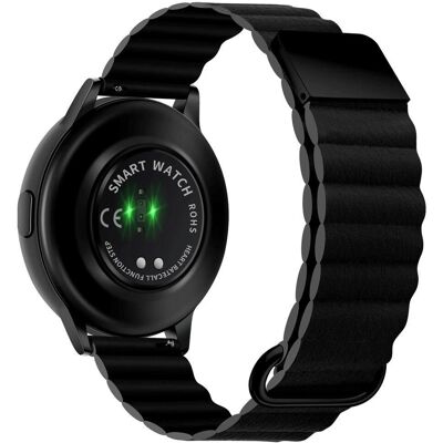 Mobilcovers.dk Universel Smartwatch Rem 20mm Magnetisk Læder - Sort Mobilcovers.dk Universel Smartwatch Rem 20mm Magnetisk Læder - Sort