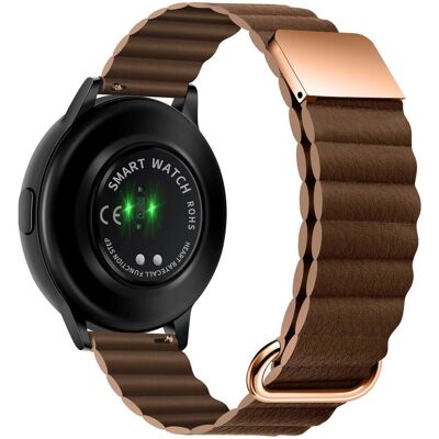 INCOVER Smartwatch Rem - 20mm Magnetisk Læder - Brun / Rose Gold INCOVER Smartwatch Rem - 20mm Magnetisk Læder - Brun / Rose Gold