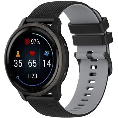 INCOVER Silikone Smartwatch Rem - 22mm Gitter - Sort / Grå - Urrem INCOVER Silikone Smartwatch Rem - 22mm Gitter - Sort / Grå - Urrem
