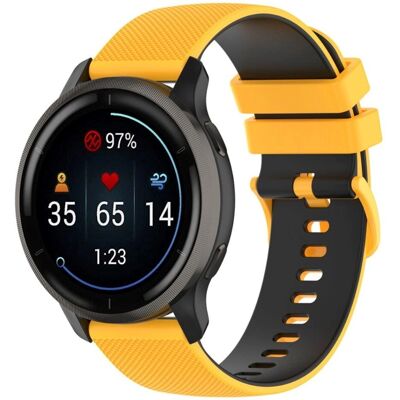 Incover Universel Silikonerem - Gitter - Gul / Sort - Smartwatch Rem Incover Universel Silikonerem - Gitter - Gul / Sort - Smartwatch Rem