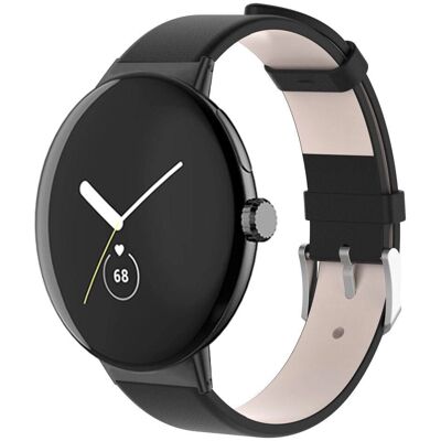 Læderrem til Google Pixel Watch - Sort Læderrem til Google Pixel Watch - Sort