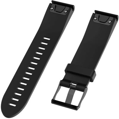 Silicone QuickFit rem til Garmin Fenix 6s & 6s Pro / 5s & 5s Plus - Sort Silicone QuickFit rem til Garmin Fenix 6s & 6s Pro / 5s & 5s Plus - Sort