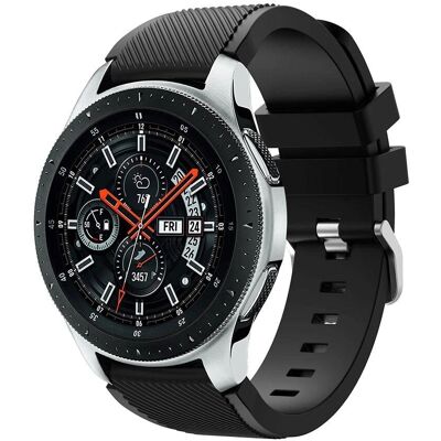 Samsung Galaxy Watch 46 mm Twill Textur Silikone Rem - Sort Samsung Galaxy Watch 46 mm Twill Textur Silikone Rem - Sort