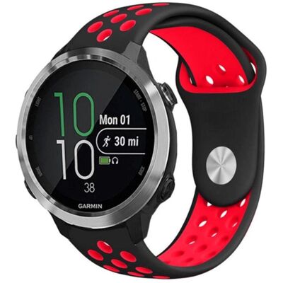 INCOVER Silikone 20mm Smartwatch Rem - Sort / Rød INCOVER Silikone 20mm Smartwatch Rem - Sort / Rød