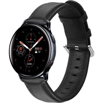 INCOVER 20mm Kunstlæder Smartwatch Rem - Sort INCOVER 20mm Kunstlæder Smartwatch Rem - Sort