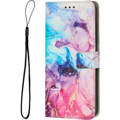 Lædercover til Motorola Edge 40 Pro - Marmor - Blå / Lyserød / Lilla Lædercover til Motorola Edge 40 Pro - Marmor - Blå / Lyserød / Lilla