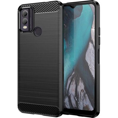 Nokia C22 svart karbondeksel - Støtdempende Nokia C22 svart karbondeksel - Støtdempende
