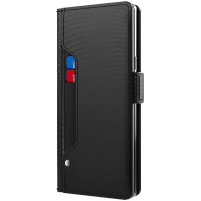 OnePlus 11 Læder Flip Cover med Støtte & Speil - Svart OnePlus 11 Læder Flip Cover med Støtte & Speil - Svart
