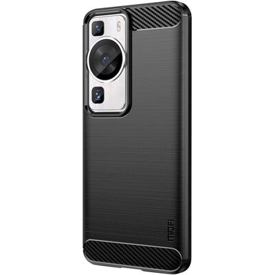 Huawei P60 Pro Svart Fleksibelt Karbonfiber Deksel - Deksel Huawei P60 Pro Svart Fleksibelt Karbonfiber Deksel - Deksel