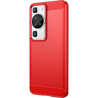 Huawei P60 Pro Rød Fleksibelt Carbon & Metal Cover Huawei P60 Pro Rød Fleksibelt Carbon & Metal Cover