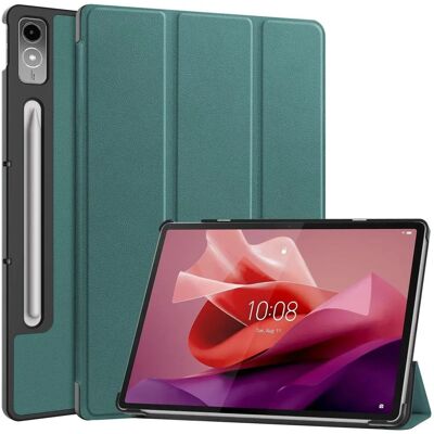 Lenovo P12 Magnetisk tri-fold lædercover - Grøn Lenovo P12 Magnetisk tri-fold lædercover - Grøn