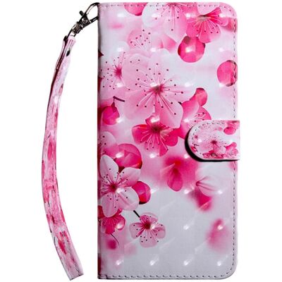 Honor Magic5 Lite Light Spot Flip Cover - Lyserøde Blomster Honor Magic5 Lite Light Spot Flip Cover - Lyserøde Blomster