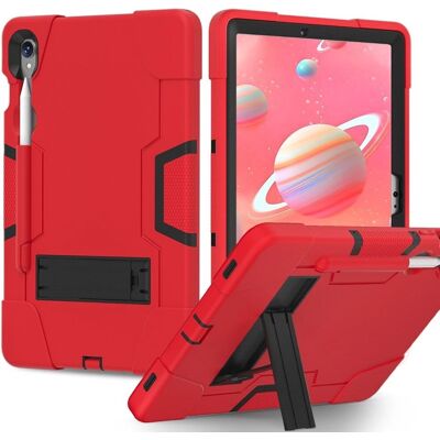 Robust beskyttelsescover til Samsung Galaxy Tab S9 / S9 FE med stativ og penholder - Rød / Sort Robust beskyttelsescover til Samsung Galaxy Tab S9 / S9 FE med stativ og penholder - Rød / Sort
