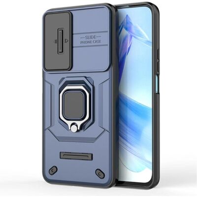 Blåt Honor 90 Lite Telefoncover med magnetisk støtte & kameraislider Blåt Honor 90 Lite Telefoncover med magnetisk støtte & kameraislider