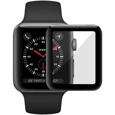 Skærmbeskytter til Apple Watch 3 / 2 / 1 (38mm) - Fuldt Passende - Sort Ramme Skærmbeskytter til Apple Watch 3 / 2 / 1 (38mm) - Fuldt Passende - Sort Ramme