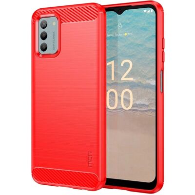 Nokia G42 Børstet Carbon Fiber Telefoncover - Rød Nokia G42 Børstet Carbon Fiber Telefoncover - Rød