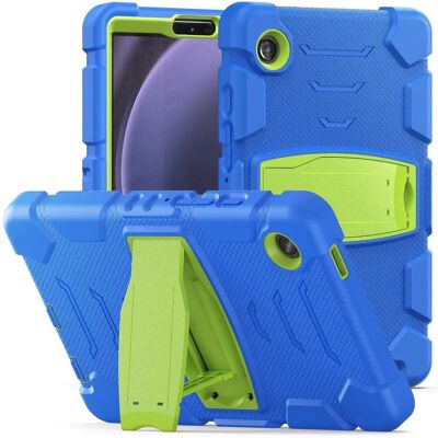 Samsung Galaxy Tab A9 Holdbart og robust cover med fod - Blå / Grøn Samsung Galaxy Tab A9 Holdbart og robust cover med fod - Blå / Grøn