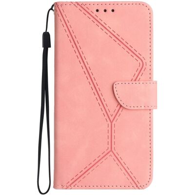 Realme 11 5G Lædertekstur Cover med Pung & Rem - Pink Realme 11 5G Lædertekstur Cover med Pung & Rem - Pink