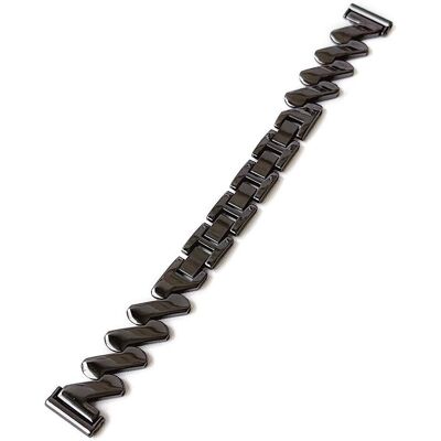Universal 20mm Bølget Metall Smartwatch Armbånd - Svart Universal 20mm Bølget Metall Smartwatch Armbånd - Svart