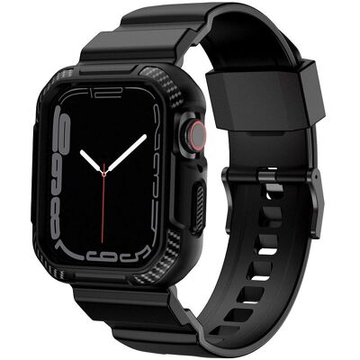 Plastikhus og Rem til Apple Watch - 42/44/SE/45mm - Sort Plastikhus og Rem til Apple Watch - 42/44/SE/45mm - Sort