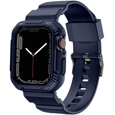 Plastikhus og armbånd til Apple Watch 42/44/SE/45mm - Blå Plastikhus og armbånd til Apple Watch 42/44/SE/45mm - Blå
