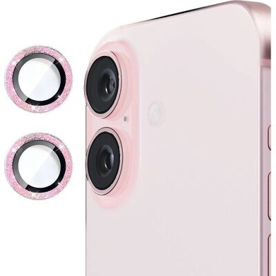 ENKAY iPhone 16 / 16 Plus Kameralinse Beskyttelse - Pink ENKAY iPhone 16 / 16 Plus Kameralinse Beskyttelse - Pink