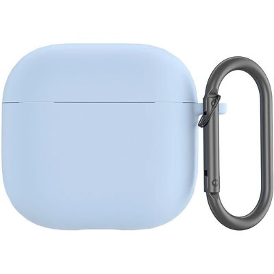 Apple AirPods 4. generasjon silikondeksel med karabinkrok - Lyseblå Apple AirPods 4. generasjon silikondeksel med karabinkrok - Lyseblå