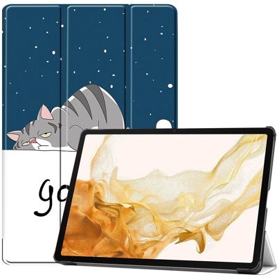 Vegansk Læderdeksel for Samsung Galaxy Tab S10 Plus - Mønster - Katt Vegansk Læderdeksel for Samsung Galaxy Tab S10 Plus - Mønster - Katt