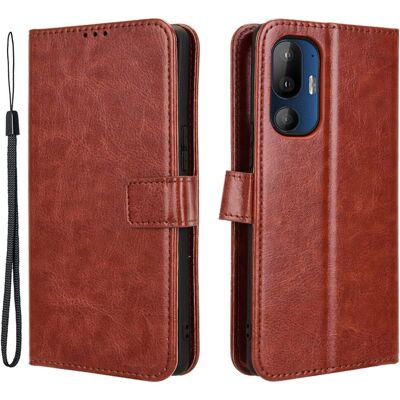 Brunt Kunstlæder Cover til HTC U24 Pro (5G) - Cover Brunt Kunstlæder Cover til HTC U24 Pro (5G) - Cover