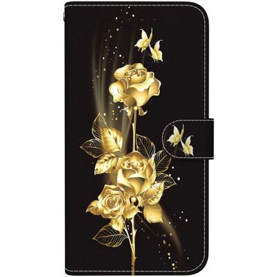 EIDERWOOD iPhone 16e Flip Cover i kunstlæder med kortlomme & stropp - Guld Rose EIDERWOOD iPhone 16e Flip Cover i kunstlæder med kortlomme & stropp - Guld Rose