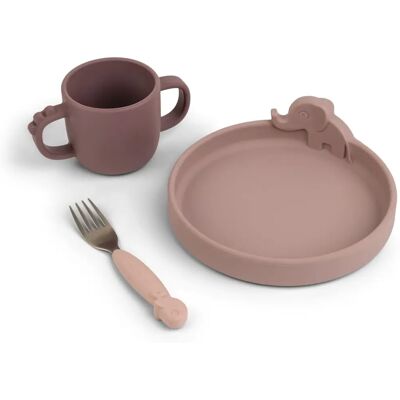 Set de comida infantil de silicona Peekaboo Deer Friends de Done by Deer, 3 piezas Set de comida infantil de silicona Peekaboo Deer Friends de Done by Deer, 3 piezas