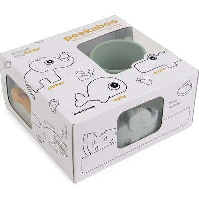 Zestaw naczyń silikonowych dla dzieci - Peekaboo - Kolorowy - Unisex Zestaw naczyń silikonowych dla dzieci - Peekaboo - Kolorowy - Unisex