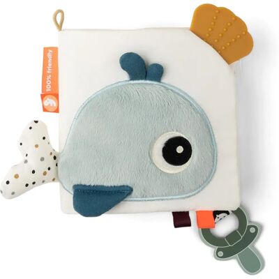 Livro em Tecido Sensorial Sea Friends da Done by Deer - Mistura de Cores Livro em Tecido Sensorial Sea Friends da Done by Deer - Mistura de Cores