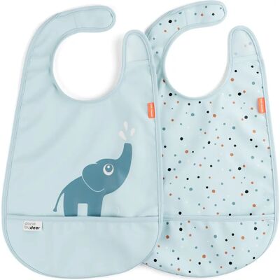 Done by Deer Blau Wasserdichte Lätzchen mit Tasche - Baby Lätzchen Done by Deer Blau Wasserdichte Lätzchen mit Tasche - Baby Lätzchen