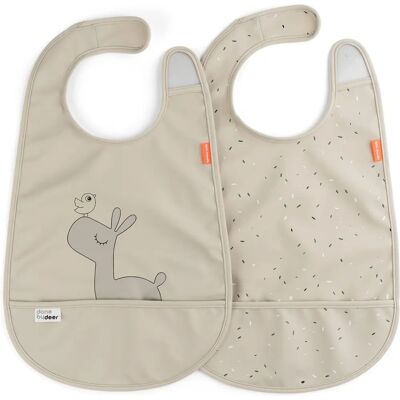 Done by Deer Lätzchen - 2er Pack - Sand - Wasserdicht, mit Auffangtasche Done by Deer Lätzchen - 2er Pack - Sand - Wasserdicht, mit Auffangtasche