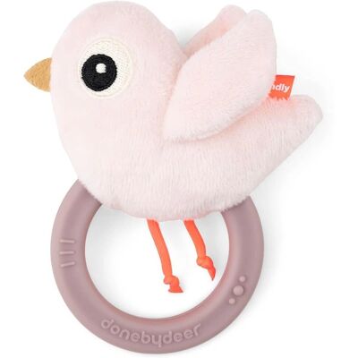 Done by Deer Baby Rattle and Teether Toy - Sensorisch - Birdee Powder - One Size Done by Deer Baby Rattle and Teether Toy - Sensorisch - Birdee Powder - One Size