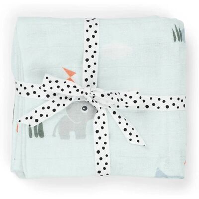 Done by Deer 3053782 Organic Cotton Blue Burp Cloth - Burp Cloth Done by Deer 3053782 Organic Cotton Blue Burp Cloth - Burp Cloth