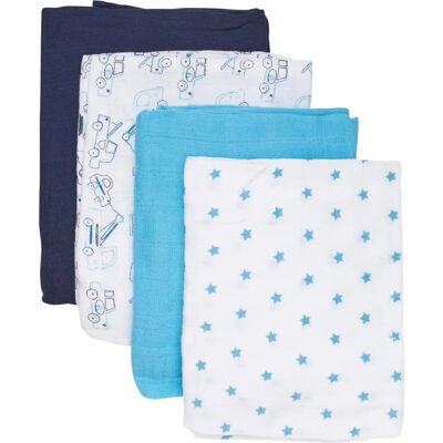 Care Asciugamani per Bebè - Cotone, Confezione da 4, Blu - Asciugamani per bambini Care Asciugamani per Bebè - Cotone, Confezione da 4, Blu - Asciugamani per bambini