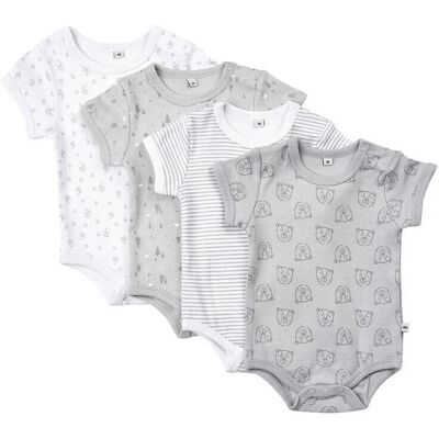 Pippi Body K/æ - Pack de 4 - Harbor Mist - Pippi Baby - 2 Ans (92) - Body K/æ Pippi Body K/æ - Pack de 4 - Harbor Mist - Pippi Baby - 2 Ans (92) - Body K/æ