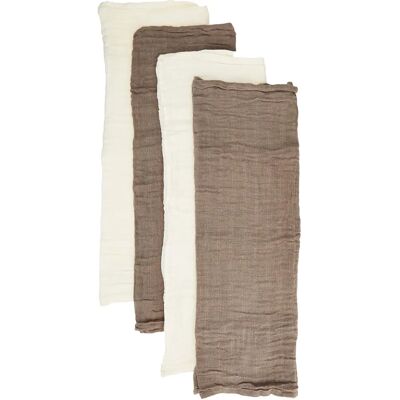 Pippi Lingettes en mousseline pour bébé - 65x65 - Pack de 4 - Marron/Crème Pippi Lingettes en mousseline pour bébé - 65x65 - Pack de 4 - Marron/Crème