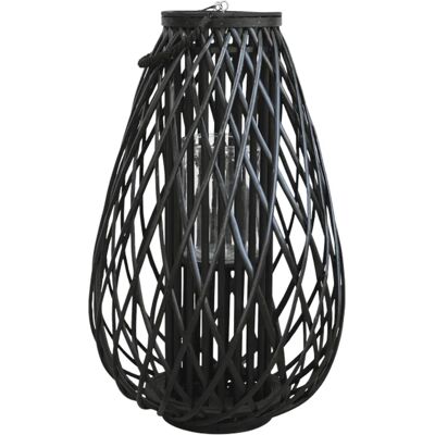 Chic Antique - Lanterne H70/Ø45 cm - Svart - flettet riet - Dekorativ lykte Chic Antique - Lanterne H70/Ø45 cm - Svart - flettet riet - Dekorativ lykte