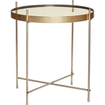Table d'appoint ronde en laiton Hübsch - Métal avec miroir - 43cm - Publicité Table d'appoint ronde en laiton Hübsch - Métal avec miroir - 43cm - Publicité