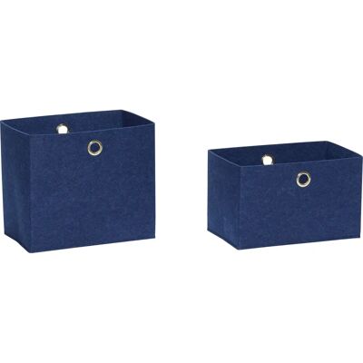 Hübsch Blue Felt Storage Baskets Set of 2 Hübsch Blue Felt Storage Baskets Set of 2