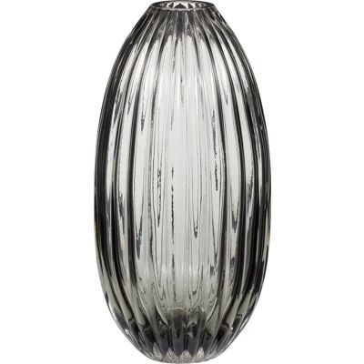 Hübsch Ripple Vase - Rauchglas - Oval 15x30cm Hübsch Ripple Vase - Rauchglas - Oval 15x30cm