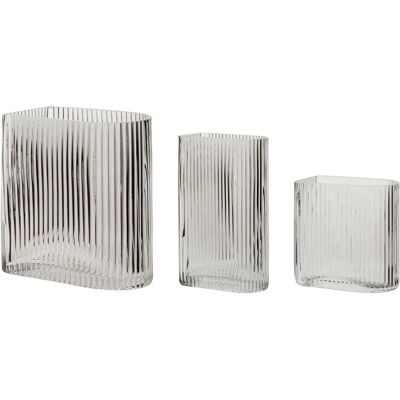 Hübsch Vase - Clear - Set of 3 Glass Vases Hübsch Vase - Clear - Set of 3 Glass Vases