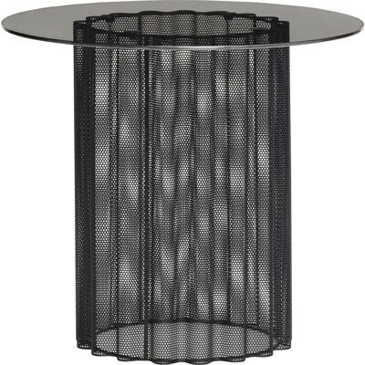 Hubsch Schwarzer runder Couchtisch - Minimalistisches Metall & Glas Hubsch Schwarzer runder Couchtisch - Minimalistisches Metall & Glas