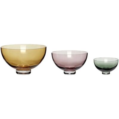 Hübsch Radiant Bowls Beige Rosa Grønn - Sett med 3 dekorative glasskåler Hübsch Radiant Bowls Beige Rosa Grønn - Sett med 3 dekorative glasskåler